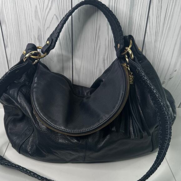 ONNA EHRLICH Lg Navy Blue Leather Shoulder Hobo Tote
Satchel Purse Rachael Bag - Picture 1 of 11